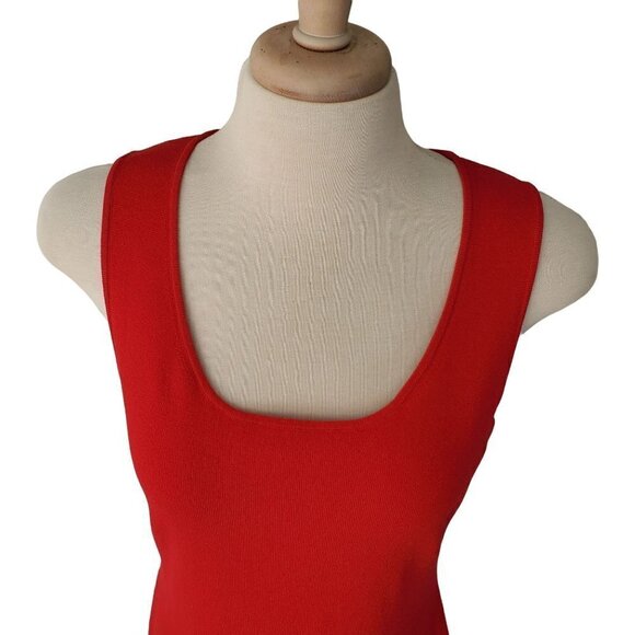 Ann Taylor Petites Knit Sheath Dress Hemline Cutouts Timeless Womens PS Red - Picture 5 of 9